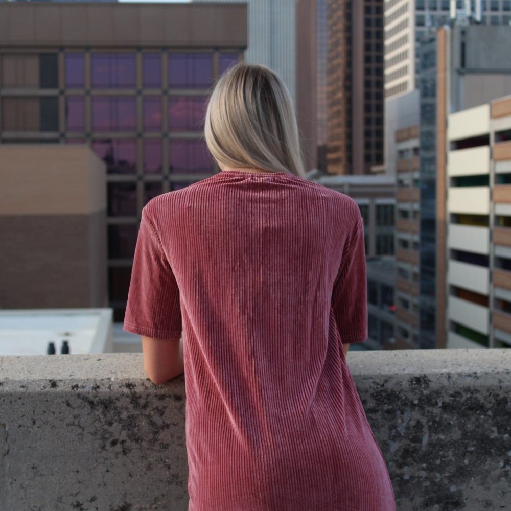 Velvet Ribbed Mini Dress - Picture 2 of 2